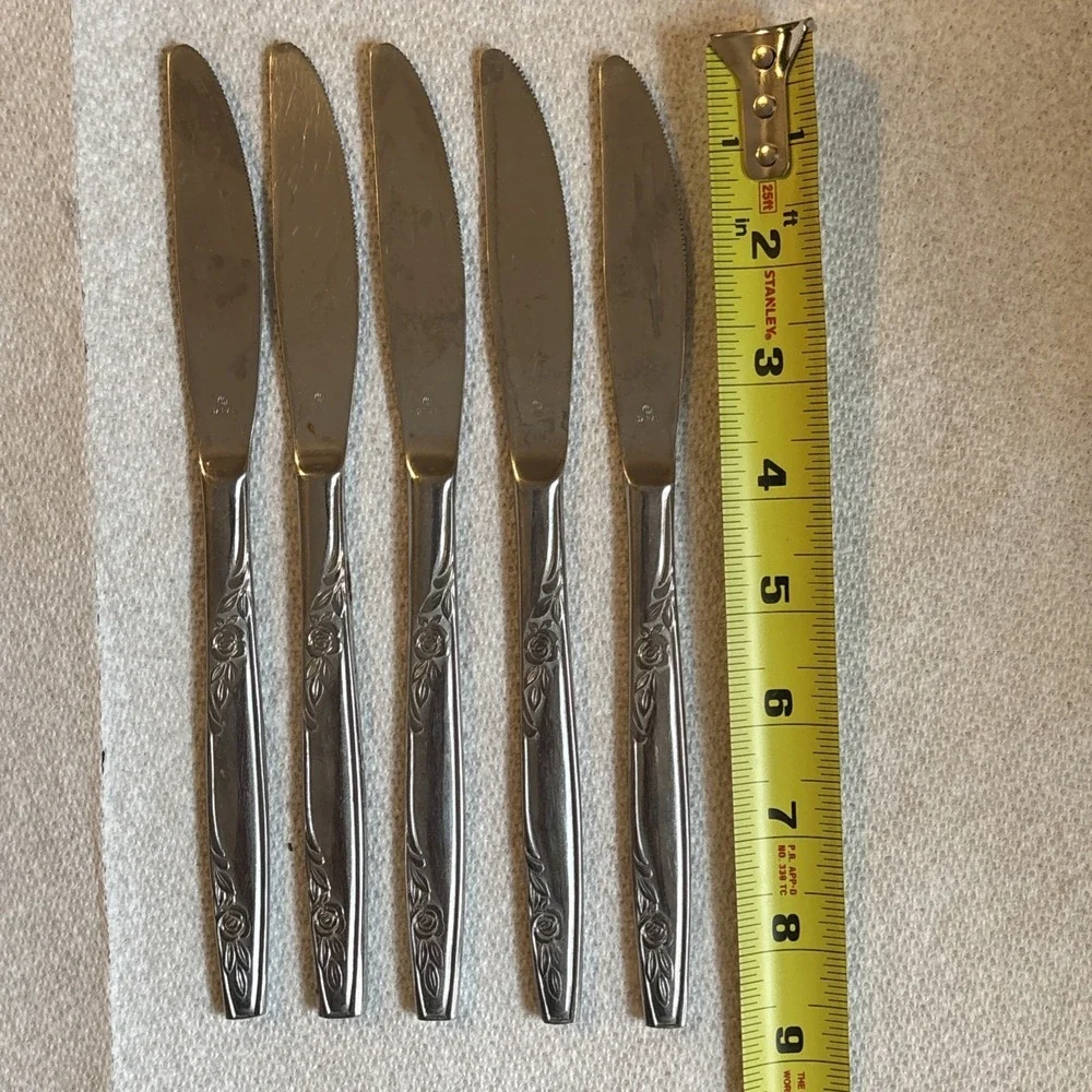 ROSEMERE DINNER KNIFE SOLID HANDLE BY IMPERIAL INTERNATIONAL STAINLESS LOT OF 5
